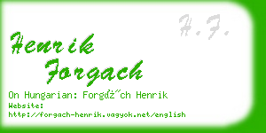 henrik forgach business card